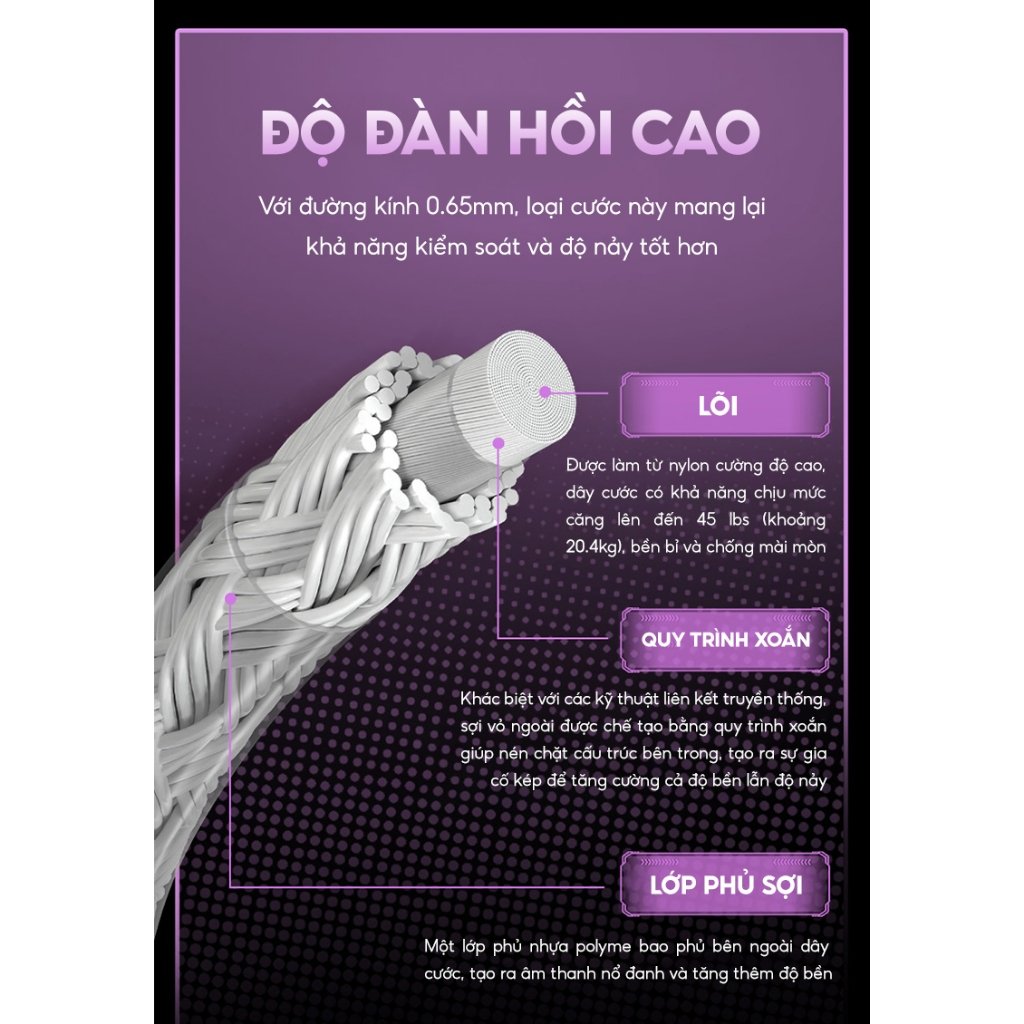 Dây cước cầu lông Kumpoo JS-65 chính hãng 0.65 mm - ảnh 7
