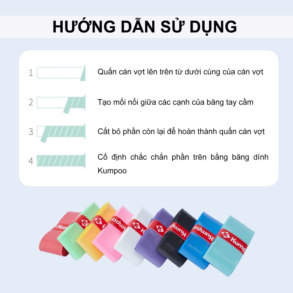 Quấn cán vợt cầu lông Kumpoo KG-30 chính hãng (1 chiếc / 2 chiếc) - ảnh 5