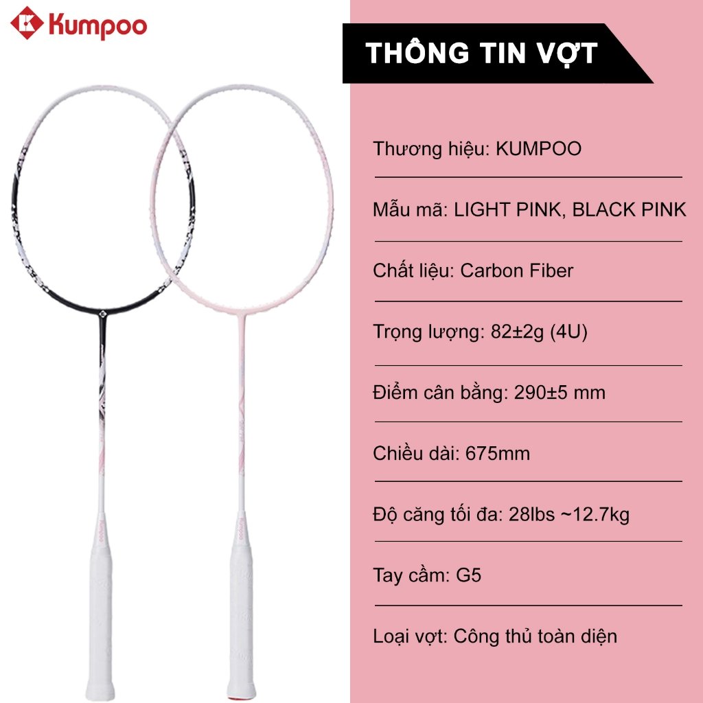Vợt cầu lông Kumpoo BlackPink 4UG5 chính hãng - ảnh 6